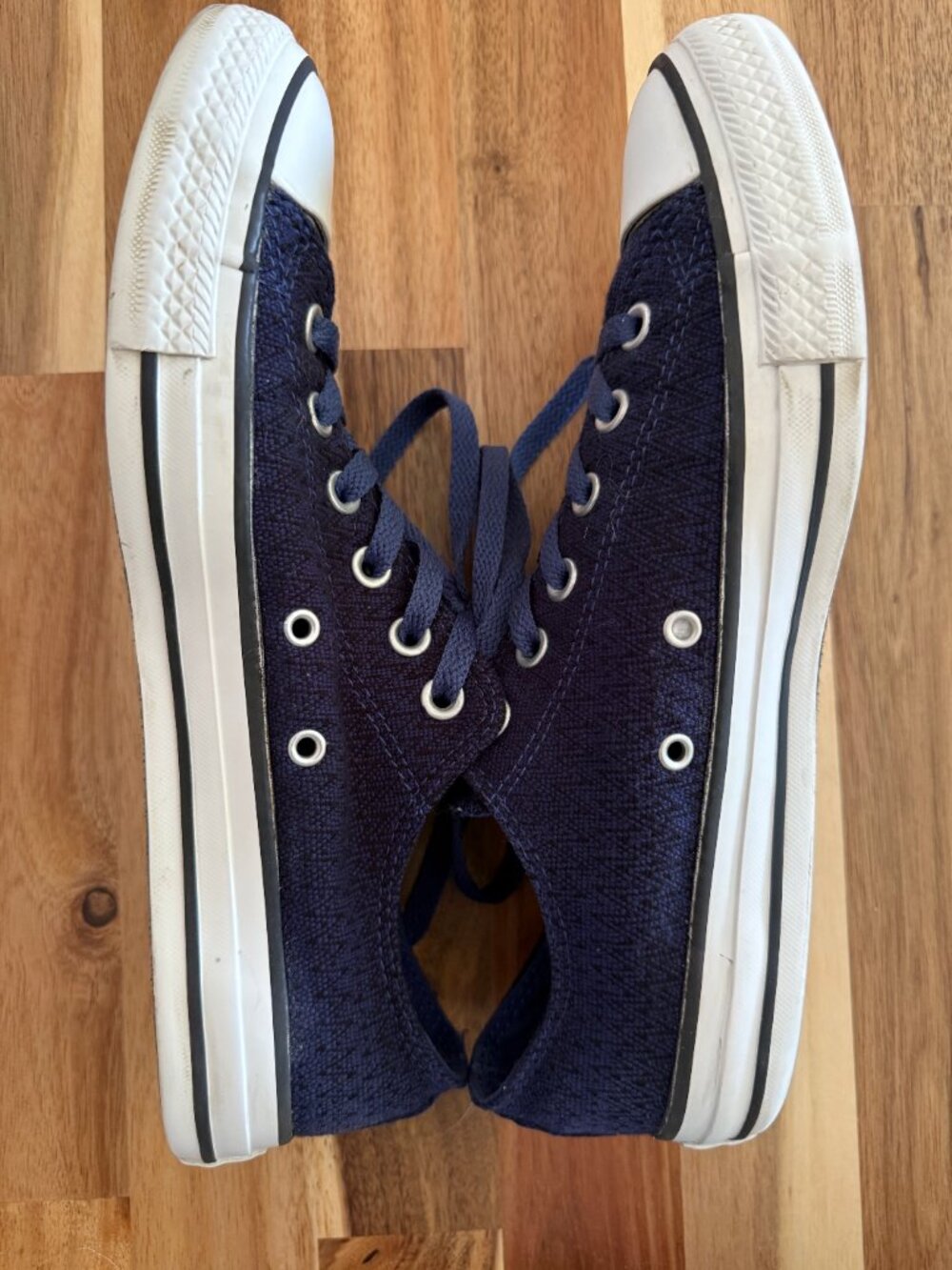 Converse Chuck Taylor All Star Low Top Sneakers Navy Textured Woven Womens Sz 10 - Picture 11 of 11